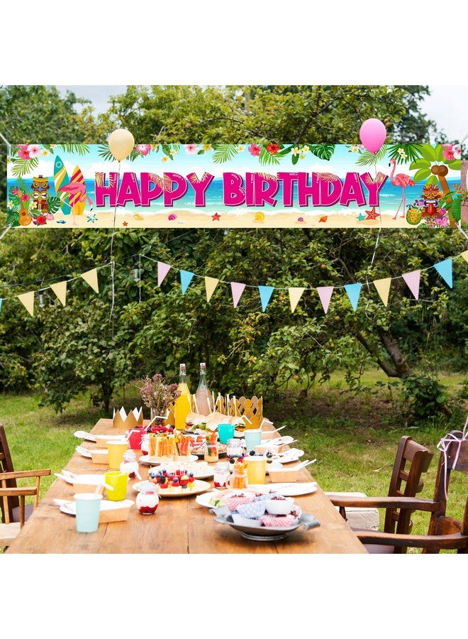 Breling Hawaiian Birthday Party Supplies Aloha Luau Party Banner Tropical Flamingo Party Decorations Large Yard Sign Background for Luau Party Birthday Party Indoor Outdoor Decorations - Image 4