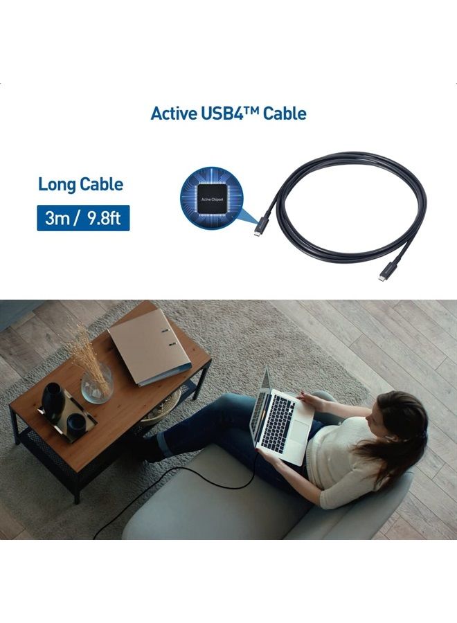 Cable Matters 40Gbps Active USB4 Cable 9.8 ft / 3m with 8K Video & 100W Charging, Compatible with Thunderbolt 4/3, USB C for VR Headset, Docking Stations, MacBook, DELL XPS, Surface Pro and More - Image 2