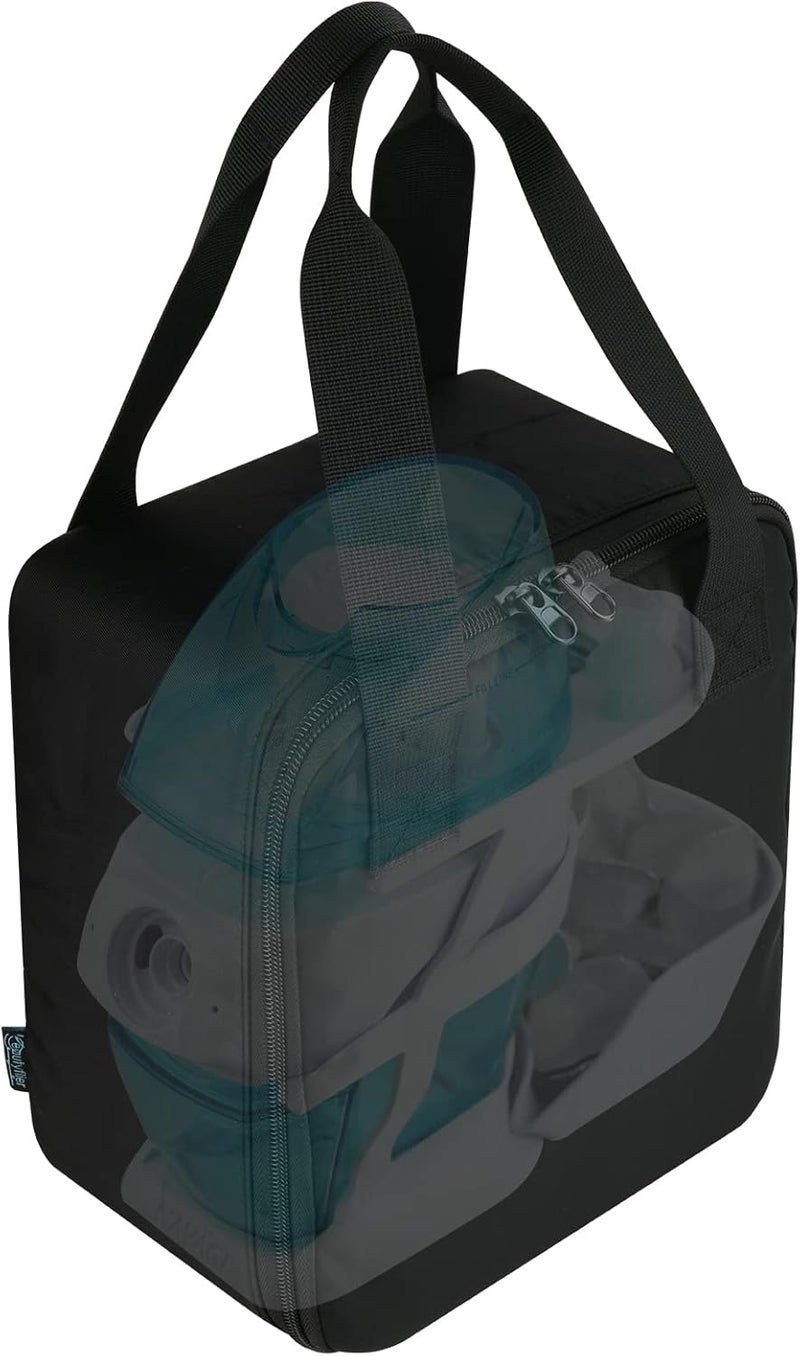 Beautyflier Travel Carrying Bag for Navage Nasal Irrigation System, Countertop Caddy Neti Pot Storage Bag, Portable Nose Cleaner Bag for Sinus Organizer with Hanging Strap (Bag Only, Black)