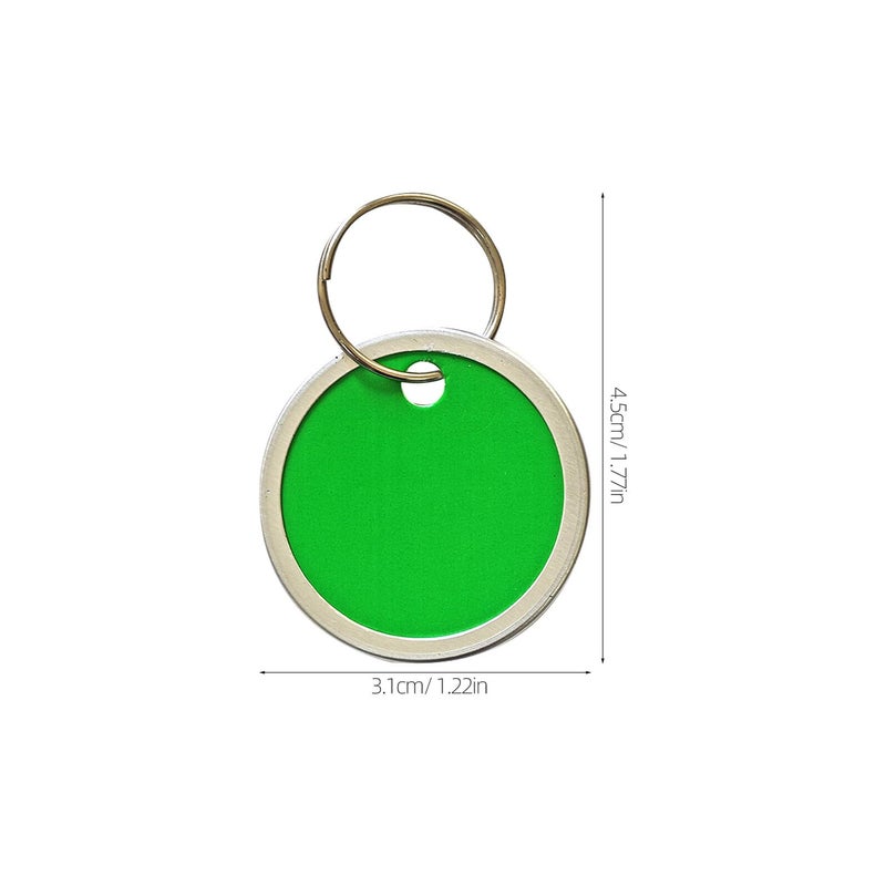 60 Pcs Round Metal Key Tags 31mm Blank ID Tags with Split Key Rings Color Coded Red Yellow Green Blue for Luggage Backpack Office Use - Image 3