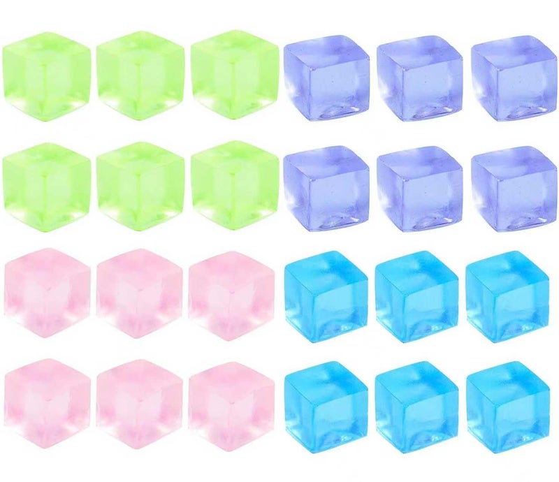 rytopt 24Pcs Stress Balls Fidget Toys Adults Ice Cube Toys Square Squeeze Ball Toys Squeeze Toys Small Stress Balls for Adults Easter Christmas Party Favors Stocking Stuffers - Image 4