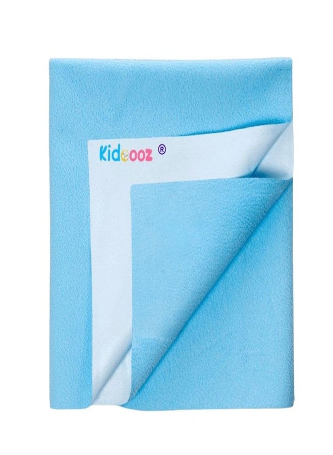 Kidoooz Anti-Piling Fleece Extra Absorbent Instant Dry Sheet for Baby, Baby Bed Protector, Waterproof Sheet (1, Sky Blue, Large) - Image 1