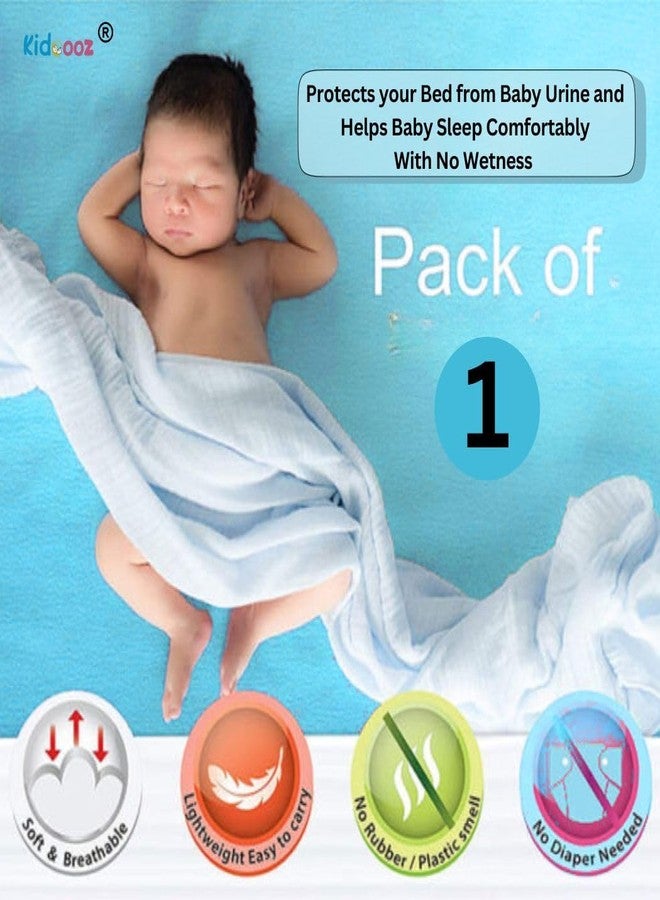 Kidoooz Anti-Piling Fleece Extra Absorbent Instant Dry Sheet for Baby, Baby Bed Protector, Waterproof Sheet (1, Sky Blue, Large) - Image 2