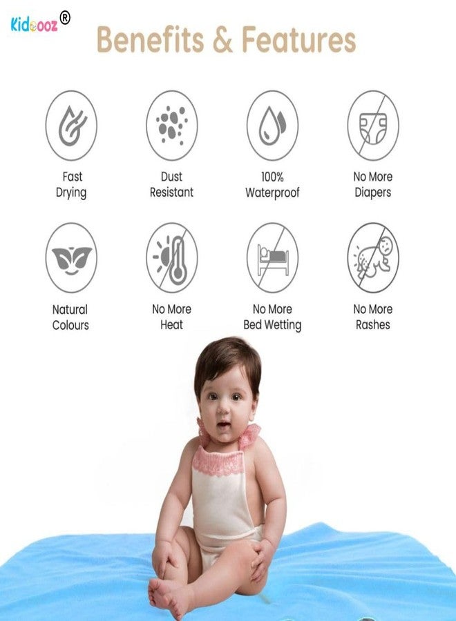 Kidoooz Anti-Piling Fleece Extra Absorbent Instant Dry Sheet for Baby, Baby Bed Protector, Waterproof Sheet (1, Sky Blue, Large) - Image 3