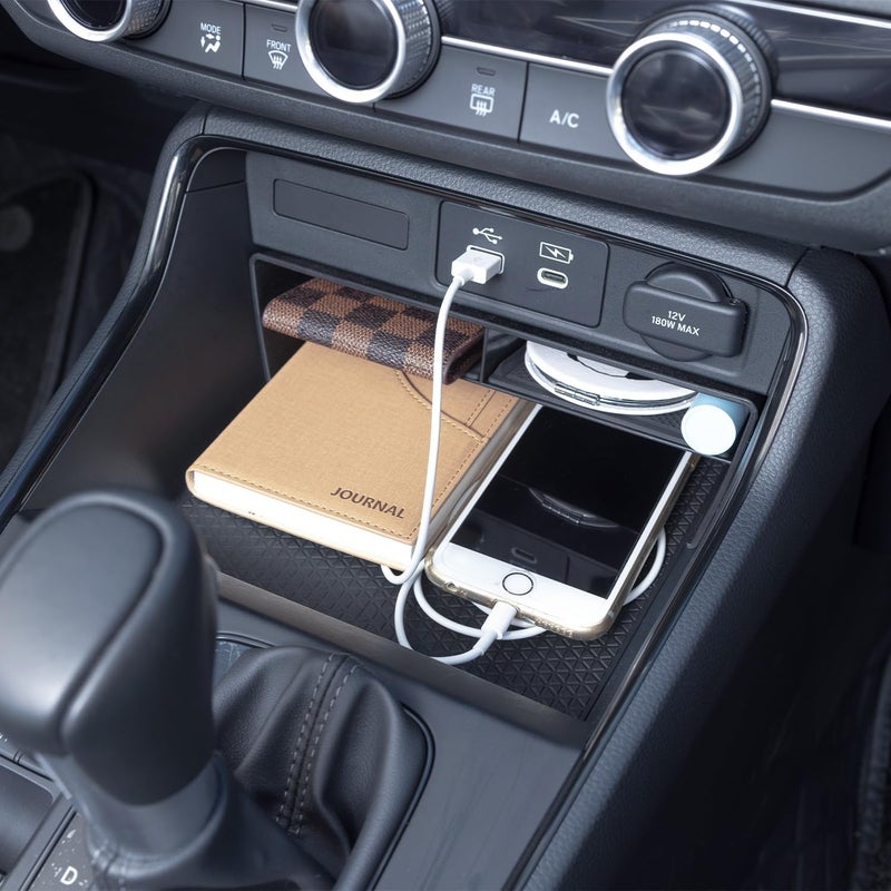 PIMCAR منظم الكونسول الوسطي 2PCS وصينية مسند الذراع لهوندا CRV 2026 2025 2024 2023 ملحقات CR-V الهجين مادة بلاستيك ABS صندوق إدراج وفاصل تخزين - Image 3