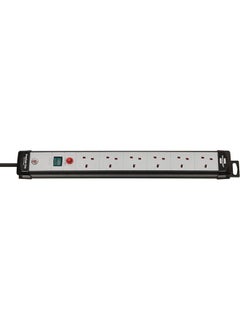 Brennenstuhl Power Extension Cord 6 Sockets 3M Black Grey  - Image 1