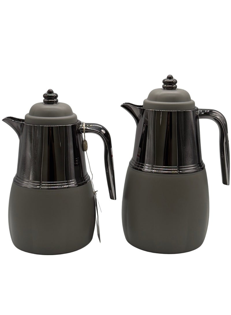 AL-GANNAS 2 Peice Thermos Set for Tea & Coffee | 1L & 0.7L | High-Quality with 2-Year Heat Retention Warranty | Elegant New Design - Image 1