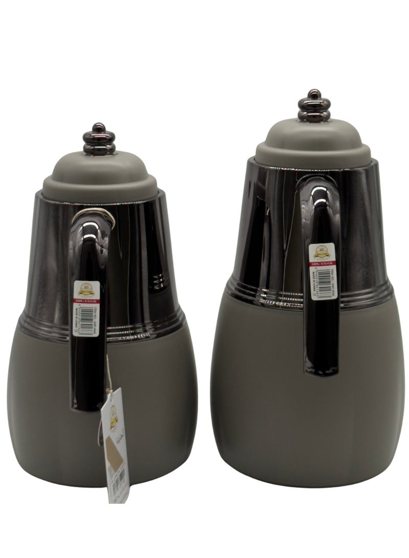 AL-GANNAS 2 Peice Thermos Set for Tea & Coffee | 1L & 0.7L | High-Quality with 2-Year Heat Retention Warranty | Elegant New Design - Image 3
