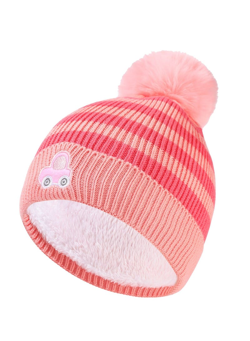 CMGTYYD. طقم قفازات ووشاح وقبعة صغيرة دافئة للأطفال 3 في 1 طقم قفازات ووشاح وقبعة حرارية متماسكة 3 في 1 طقم إكسسوارات شتوية طقم قفازات ووشاح سنود مع بطانة صوف مزدوجة طبقة مزدوجة للأولاد والبنات - Image 3