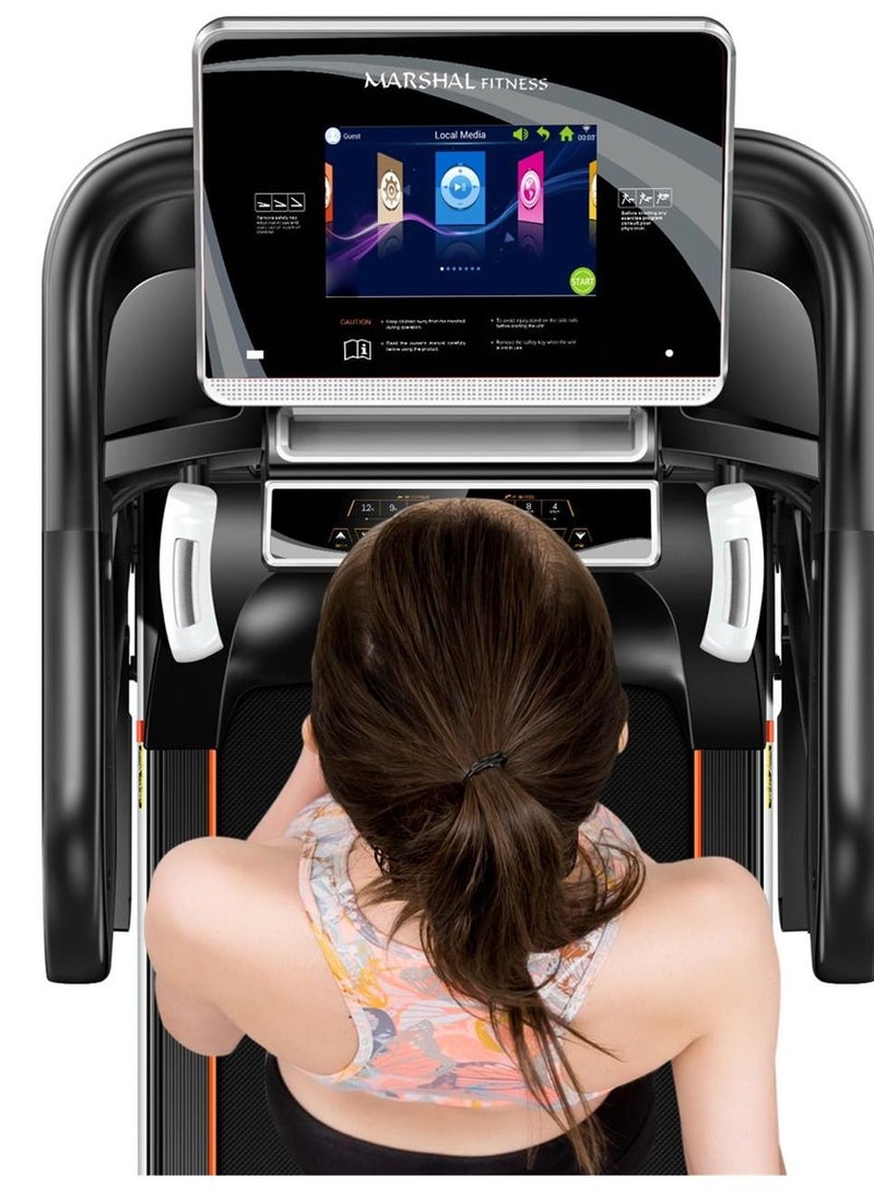 Marshal Fitness MF-4275-1-10.1-TV 10.1" Touch Screen Display Automatic Incline Low Noise 6 HP DC Motor Foldable Treadmill With Wifi Connectivity For Home Use - Image 3