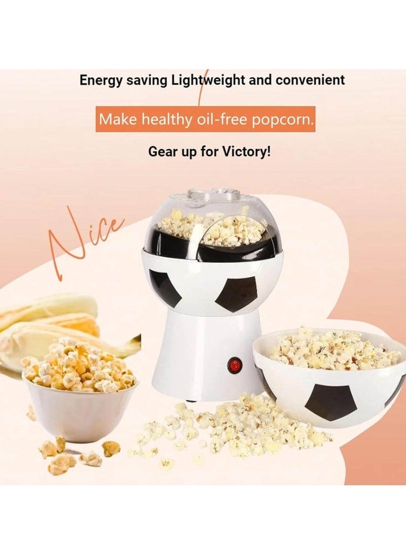 Football Popcorn Maker Machine || Electric Hot Air Popper with Removable Lid & Measuring Cup – Oil-Free Healthy Popcorn Popper for Kids & Family Parties – Fast Popping. Easy to Clean, Ideal for Home Movie Nights & Gifting