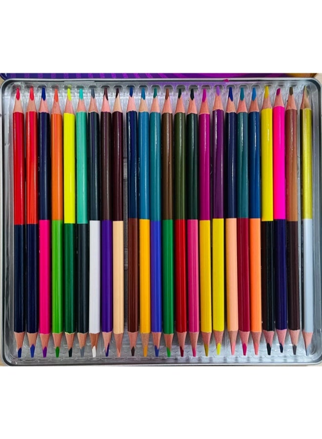 Amigo Color Pencils Box 2-in-1 - 48 Pieces Art Set for Vibrant Drawing and Coloring - Image 2