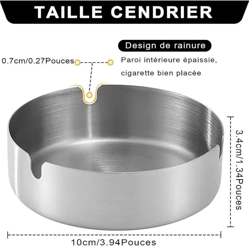 Stainless Steel Ashtray 24 Pcs Portable Tabletop Ash Tray for Home Hotel Bar Party - Image 3