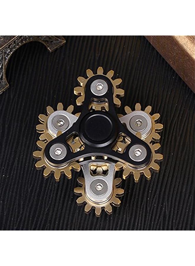 Arabest Pure Brass Fidget Spinner Gears Linkage Fidget Gyro Toy Metal DIY Hand Spinner Spins Long Time EDC Focus Meditation Break Bad Habits ADHD with Multiple Premium Bearings (Spinner 4 Gears White)  - Image 3