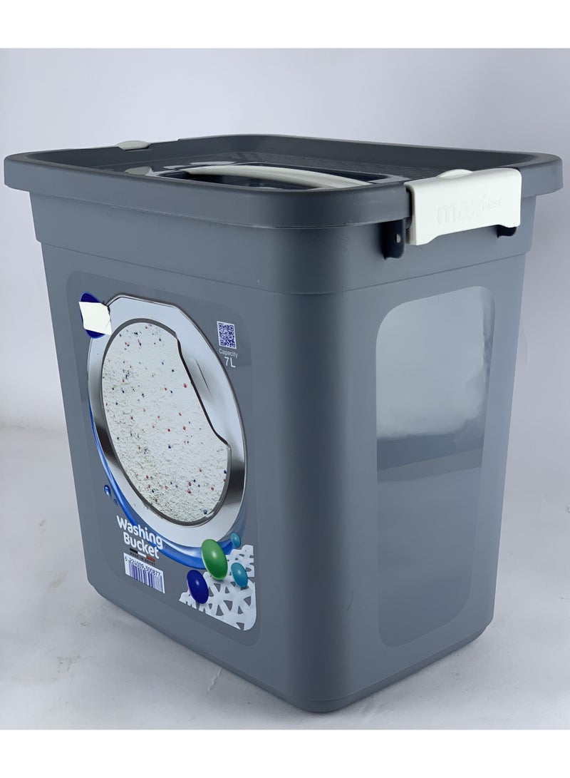 Max Plast 7L Plastic Laundry Detergent Container – Storage Box with Secure Lid - Image 2