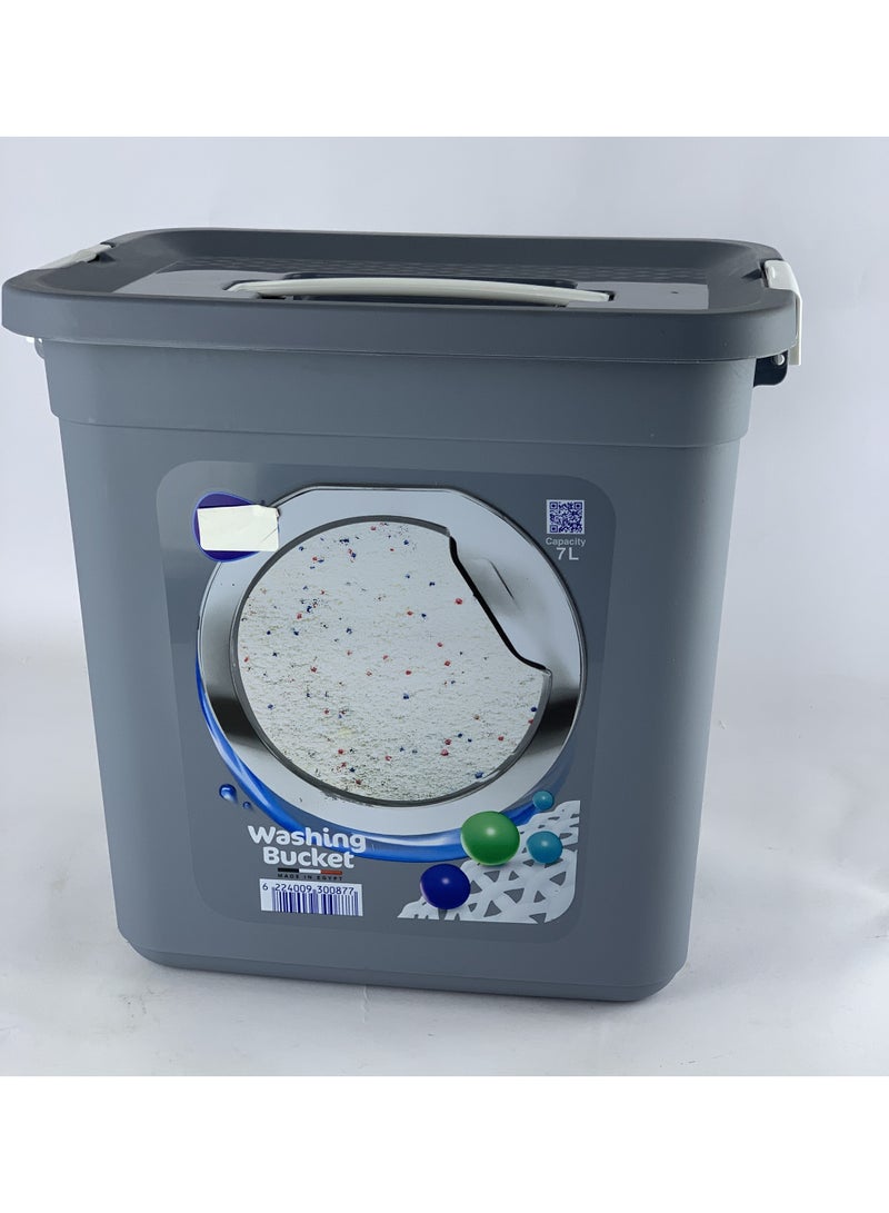 Max Plast 7L Plastic Laundry Detergent Container – Storage Box with Secure Lid - Image 1