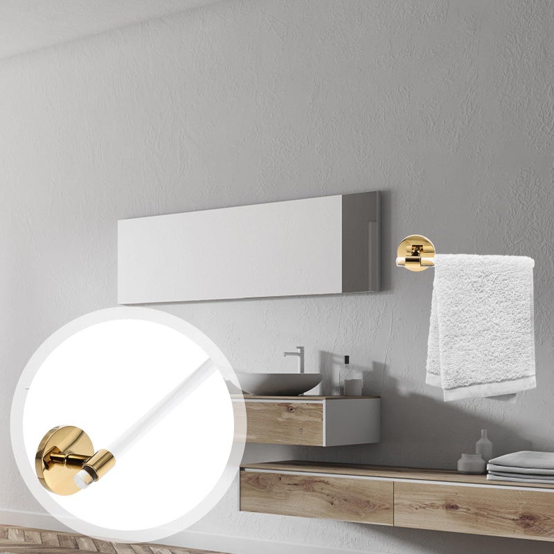 Wall Mounted Bathroom Towel Rack 20 Inch No Drill Adhesive Towel Bar Holder Light Gold Acrylic Shower Door Wall Storage - Image 5
