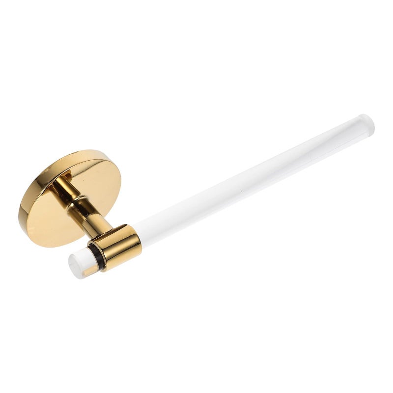 Wall Mounted Bathroom Towel Rack 20 Inch No Drill Adhesive Towel Bar Holder Light Gold Acrylic Shower Door Wall Storage - Image 2