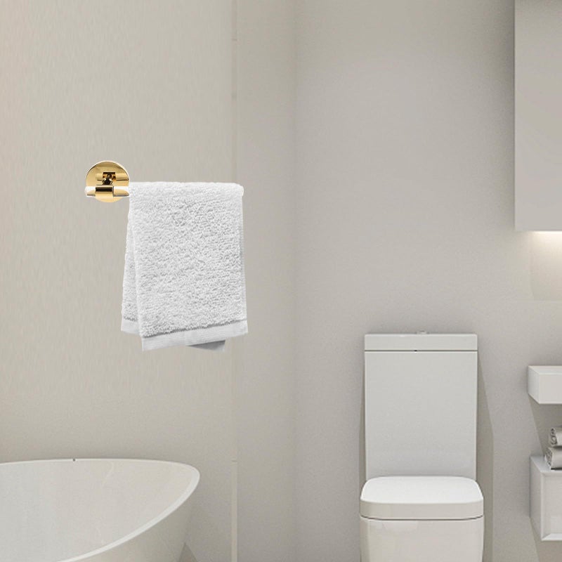 Wall Mounted Bathroom Towel Rack 20 Inch No Drill Adhesive Towel Bar Holder Light Gold Acrylic Shower Door Wall Storage - Image 4