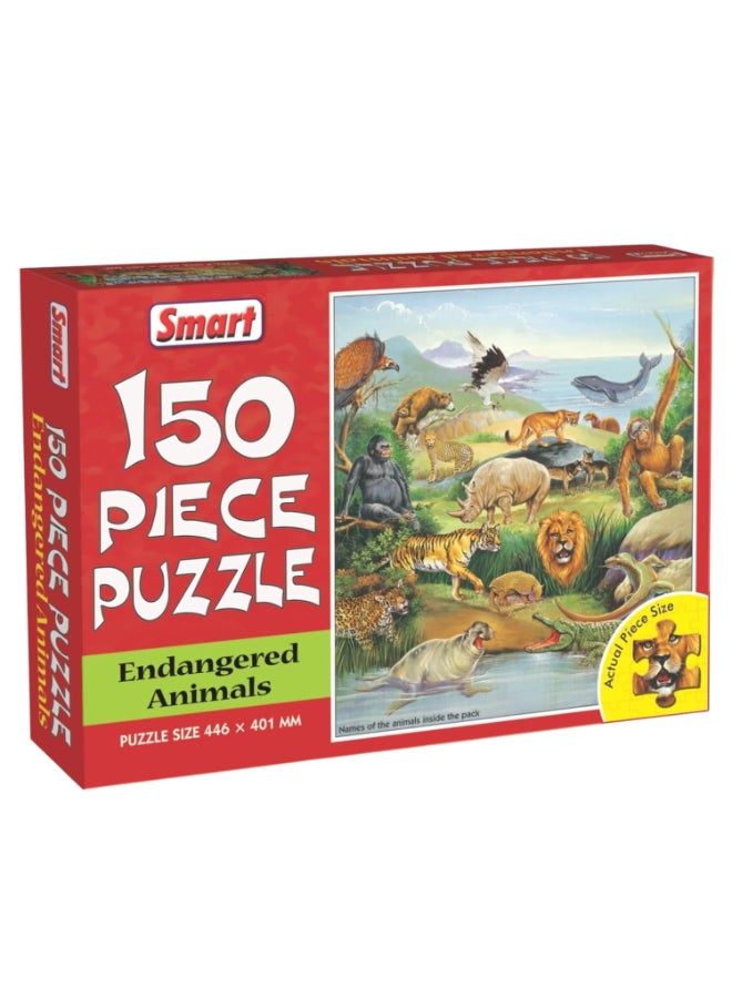 Creative's Smart Endangered Animals | Jigsaw Puzzles for Kids | Eye-Hand Coordination | Knowledge Game for Kids | Animal Jigsaw Puzzles | 150 Pieces Puzzles | Ages 6 & Up - Image 1