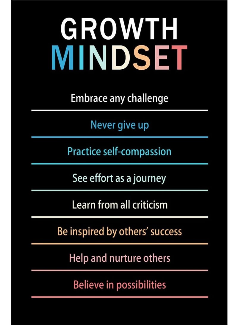 ملصق growth mindset black من تي إن إيسينشال - Image 1