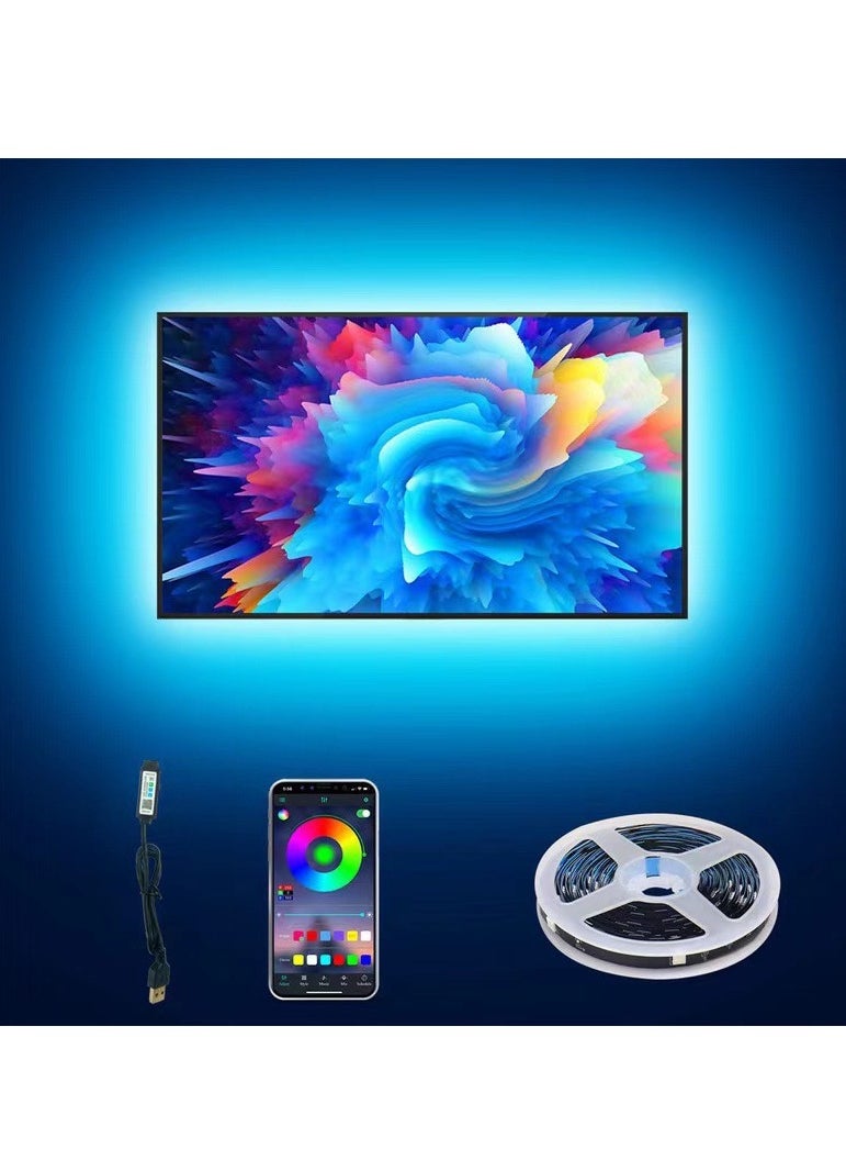 GRKC 5050 RGB LED Strip Lights 5M, 30 LEDs Waterproof Coated, Bluetooth APP Control, Color Changing Light Strip with 24-Key Remote, USB Powered, for Bedroom, Living Room, Party Decoration  - Image 2