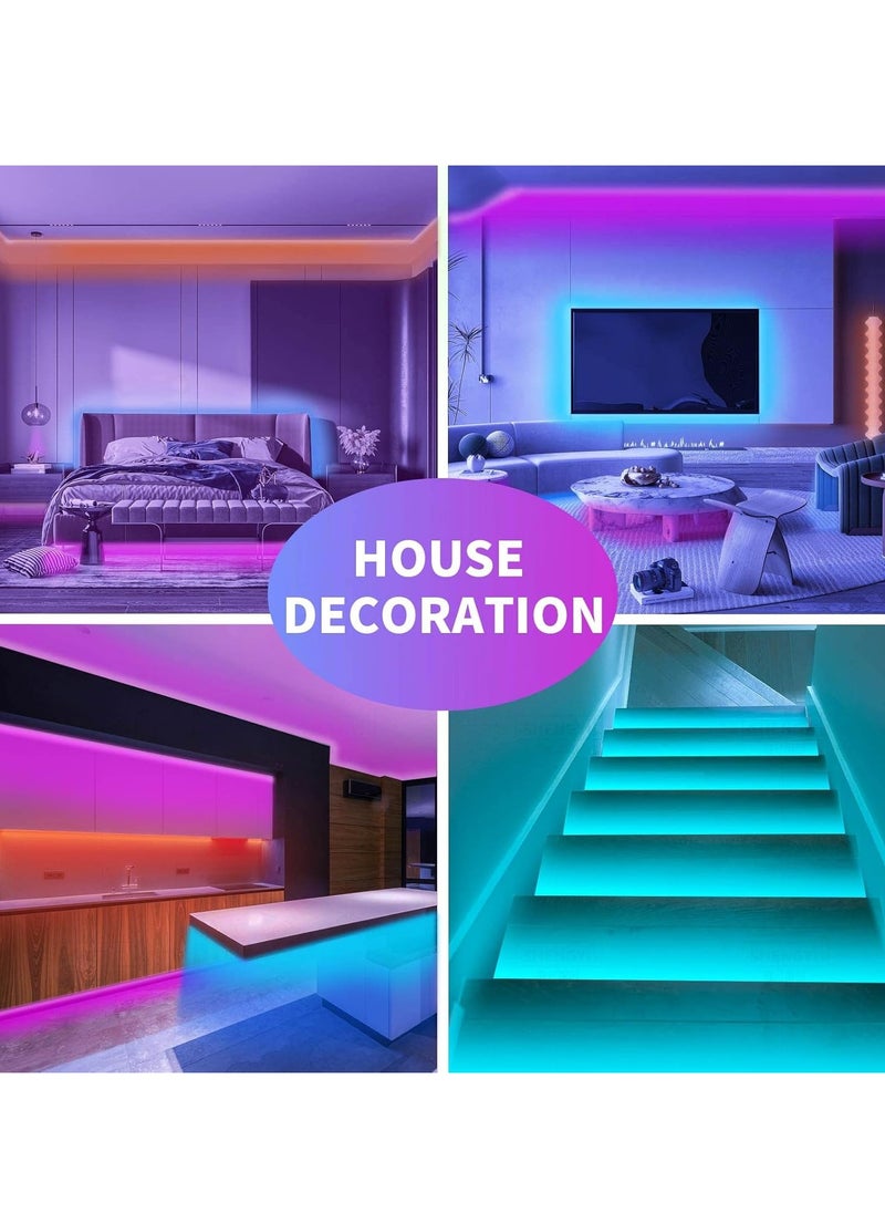 GRKC 5050 RGB LED Strip Lights 5M, 30 LEDs Waterproof Coated, Bluetooth APP Control, Color Changing Light Strip with 24-Key Remote, USB Powered, for Bedroom, Living Room, Party Decoration  - Image 3