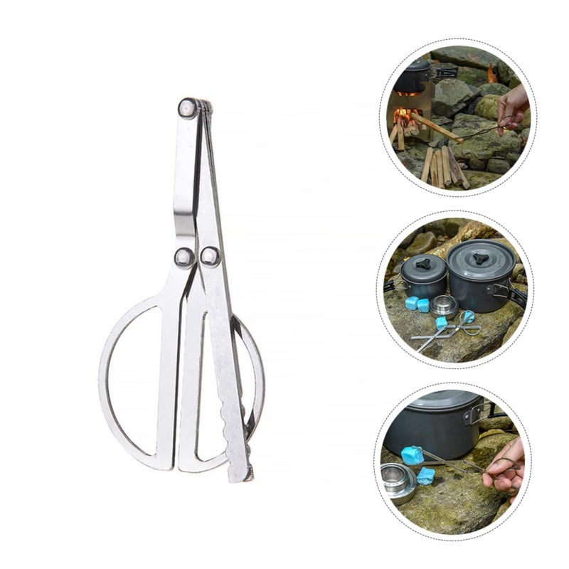 Long Handle BBQ Tongs for Firewood and Charcoal Heavy Duty Stainless Steel - Image 4