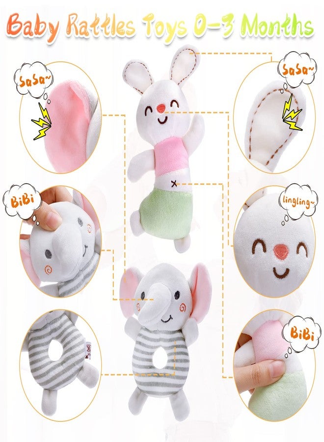 FPVERA Baby Rattles 0-6 Months: Soft Rattle Toys for Newborns, Plush Stuffed Animal Rattle for Infants, Toddlers Boys Girls Shower Gift - Image 2