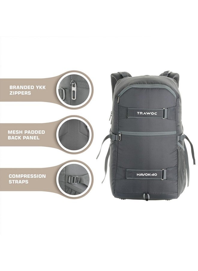 Trawoc TRAWOC HAVOK 30L Travel Backpack Unisex 30 Litre Laptop Backpack for Men & Women, Ideal Travelling Casual Bag for office and Day Trip Grey, LHK007, 3 Year Warranty  - Image 4