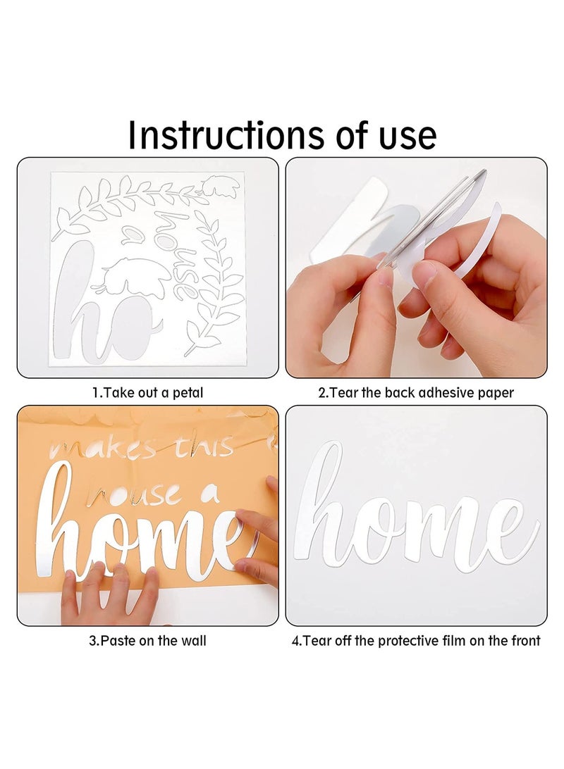 SYOSI 3D Acrylic Mirror Decal Wall Decor Stickers Family Letter Quotes Wall Stickers Removable DIY Motivational Family Butterfly Mirror Stickers for Home Living Room Bedroom Office Wall Decorations  - Image 4
