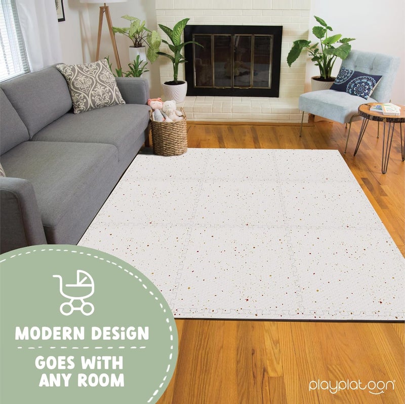 Play Platoon Non-Toxic Large Kids Mats for Floors, Extra-Thick Interlocking Tiles, 24 x 24 in. Puzzle Mat Pieces with Border, 9 Tile 72 x 72 inch, Neutral Playmat Rug for Toddlers & Children - Image 3
