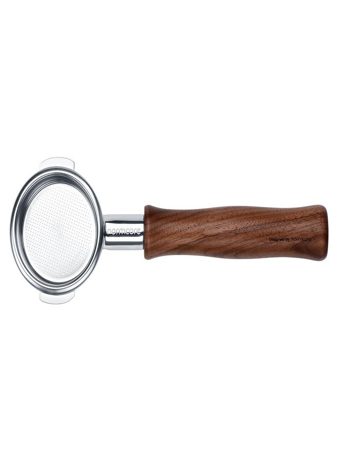نورمكور حامل فلتر نورمكور مكشوف بقطر 58 مم، متوافق مع جميع ماكينات الإسبريسو المنزلية من لا مارزوكو، حامل فلتر إسبريسو بدون قاعدة مع سلة سعة 18 غرام، مقبض من خشب الجوز الأمريكي الأصلي - Image 4