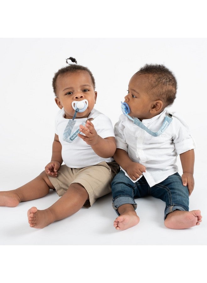 BooginHead by Infantino PaciGrip 2-Pack Pacifier Clips - Universal Fit, Gentle on Clothes, Keeps Pacifiers Clean & Close, Ages 0-36 Months, Blue Arrows - Image 2