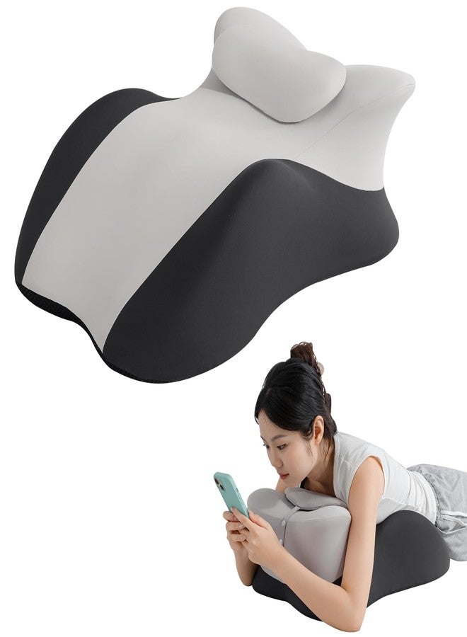 SheRest Adjustable Headrest Reading Pillow for Bed Adults - Memory Foam Back Support Wedge for Acid Reflux, Snoring & Legs, Duplex Gray (22.8"x15"x9") - Image 1