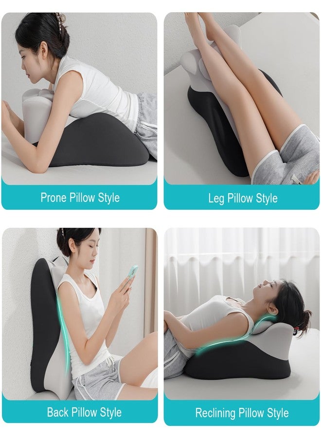 SheRest Adjustable Headrest Reading Pillow for Bed Adults - Memory Foam Back Support Wedge for Acid Reflux, Snoring & Legs, Duplex Gray (22.8"x15"x9") - Image 3