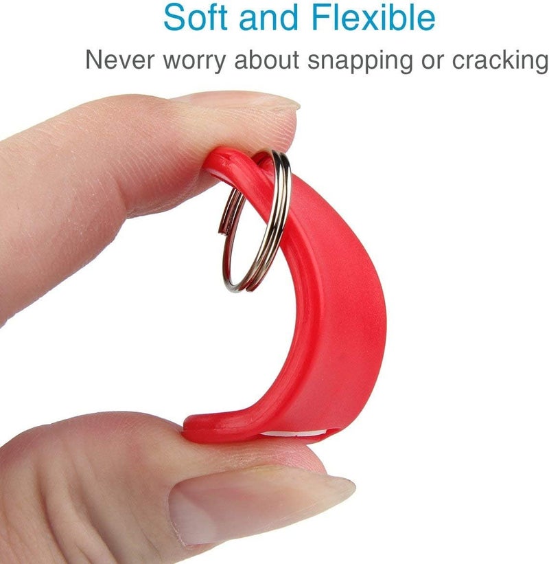 50 Pack Tough Plastic ID Labels Key Tags with Split Ring - 10 Assorted Colors - Image 3