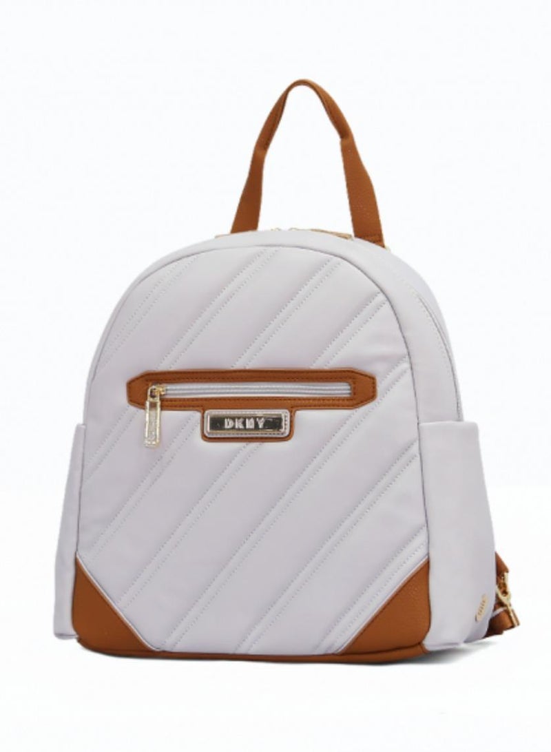 DKNY Leather Backpack for Women | Stylish light grey Color | Lightweight & Durable Design - Image 1
