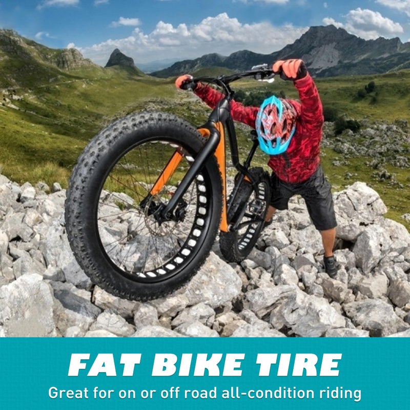 BALINGE 2 Pack Fat Tire for Ebike Mountain Bike Heavy Duty High-Performance Wear-Resistant E-Bike Mountain Snow Bike Tire 20" x 4"ï¼ŒBlackï¼Œ2 Tires 2 Tubes 2levers - Image 2