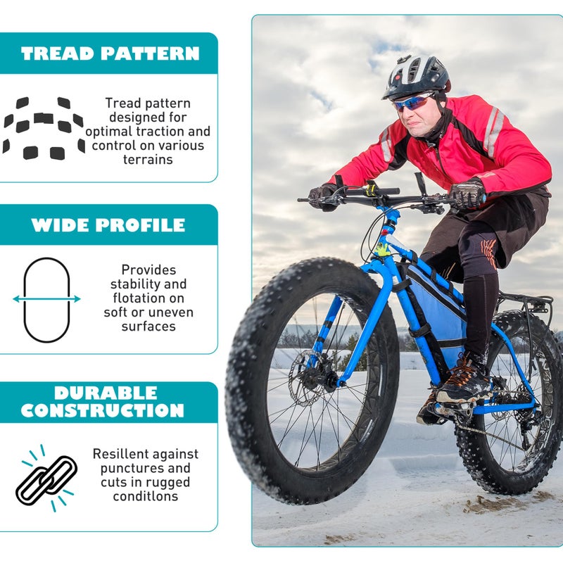 BALINGE 2 Pack Fat Tire for Ebike Mountain Bike Heavy Duty High-Performance Wear-Resistant E-Bike Mountain Snow Bike Tire 20" x 4"ï¼ŒBlackï¼Œ2 Tires 2 Tubes 2levers - Image 4