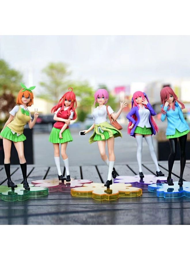 5 Hand-made Nakano Girl One Flower Two Nis Three Or Nine Four Leaf Skirt Toy Model Ornaments-Color:5 Types In Box (please Purchase In Multiples Of 5)