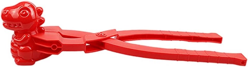 klarako Snowball Maker Toys, Dinosaur Shaped Toys and Sand Mold Fun Winter Outdoor Snow Tools Snowball Clip Snowball Game Toys for Kids Snowball Maker Tools - Red - Image 1