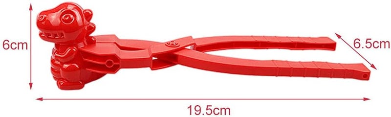 klarako Snowball Maker Toys, Dinosaur Shaped Toys and Sand Mold Fun Winter Outdoor Snow Tools Snowball Clip Snowball Game Toys for Kids Snowball Maker Tools - Red - Image 4