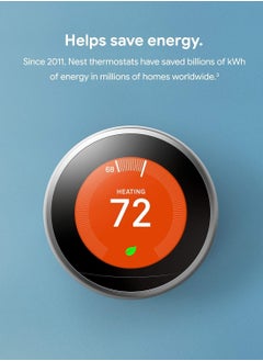 Nest Nest Google T3007ES Learning Thermostat, 3rd Gen, Smart Thermostat, Stainless Steel  - Image 3