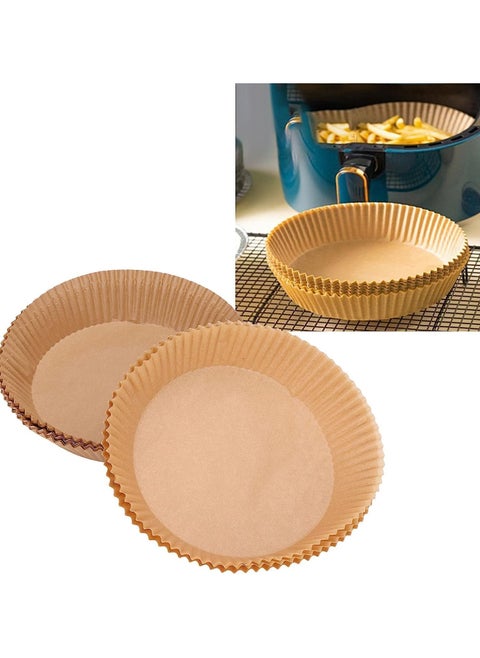 "Single-use parchment paper for air fryers, 100 pieces of non-stick air fryer liners, oil and water-resistant baking paper, microwave safe, 16 x 4.5 cm."