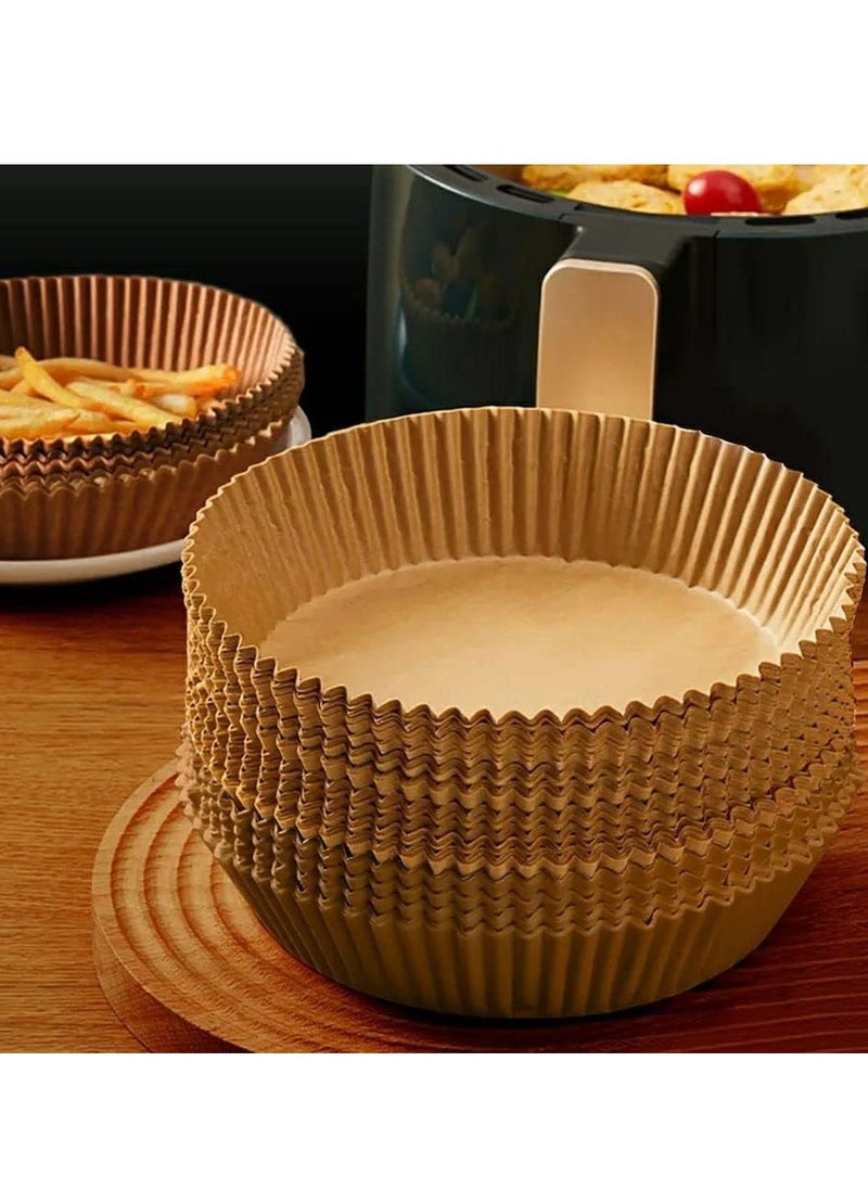 "Single-use parchment paper for air fryers, 100 pieces of non-stick air fryer liners, oil and water-resistant baking paper, microwave safe, 16 x 4.5 cm."