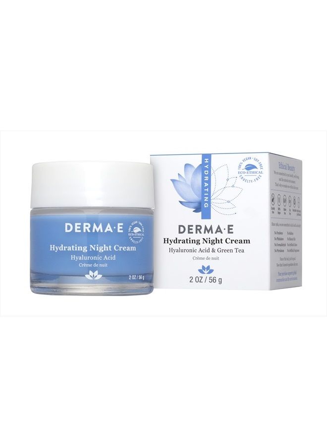 derma-e Hydrating Night Cream – Overnight Face Moisturizer with Anti-Aging Hyaluronic and Green Tea Acid to Smooth and Nourish, 2 Oz - Image 3