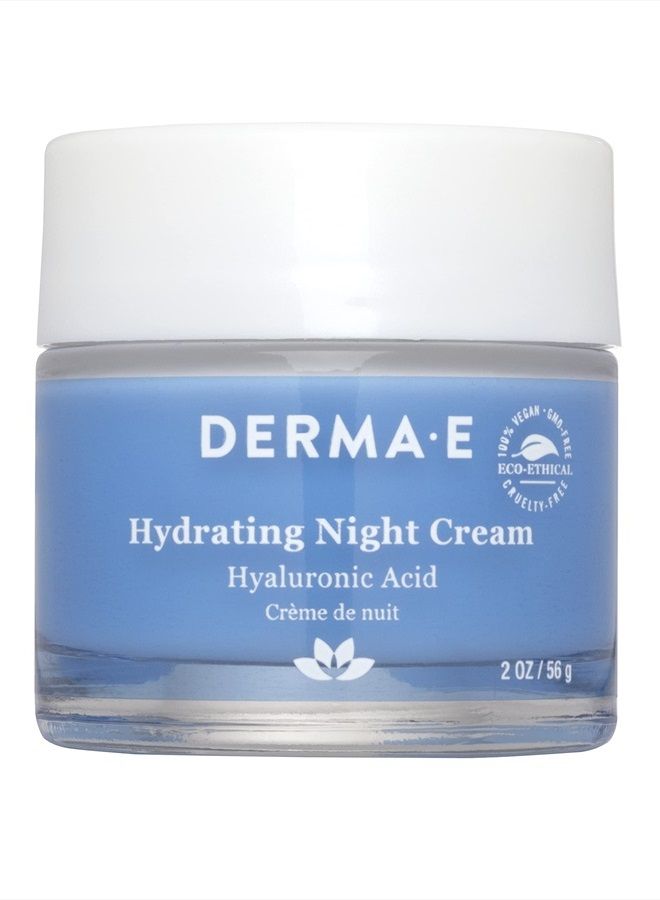 derma-e Hydrating Night Cream – Overnight Face Moisturizer with Anti-Aging Hyaluronic and Green Tea Acid to Smooth and Nourish, 2 Oz - Image 4
