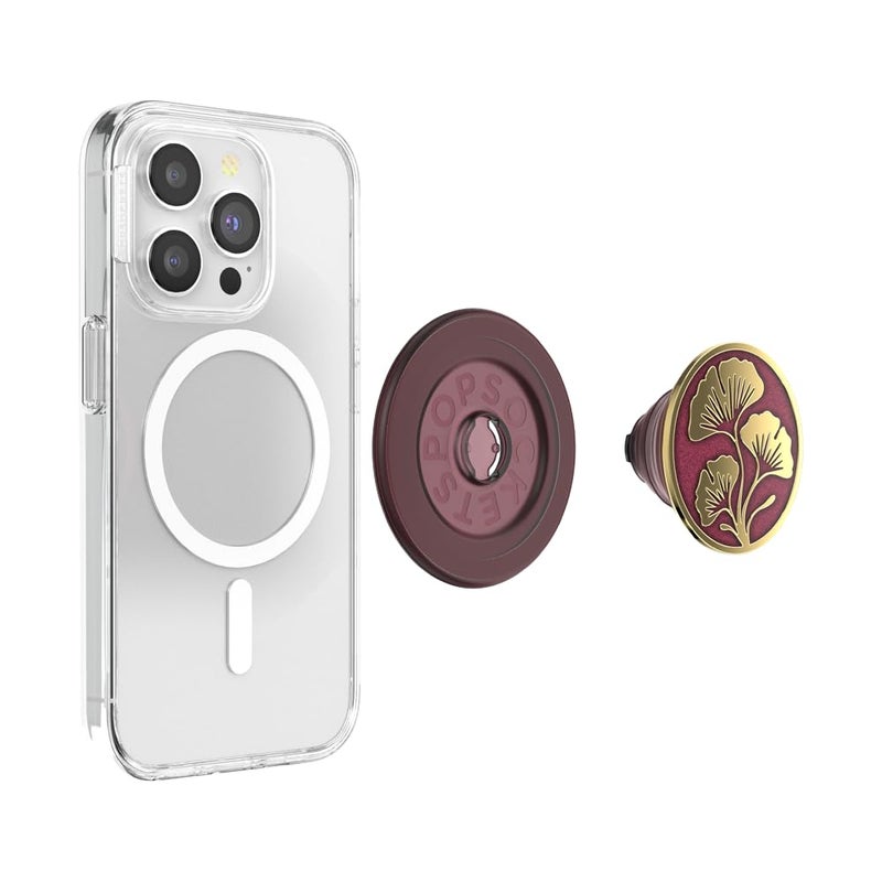 PopSockets Phone Grip for MagSafe, Magnetic Holder, Phone Stand, Red - Oxblood - Image 5