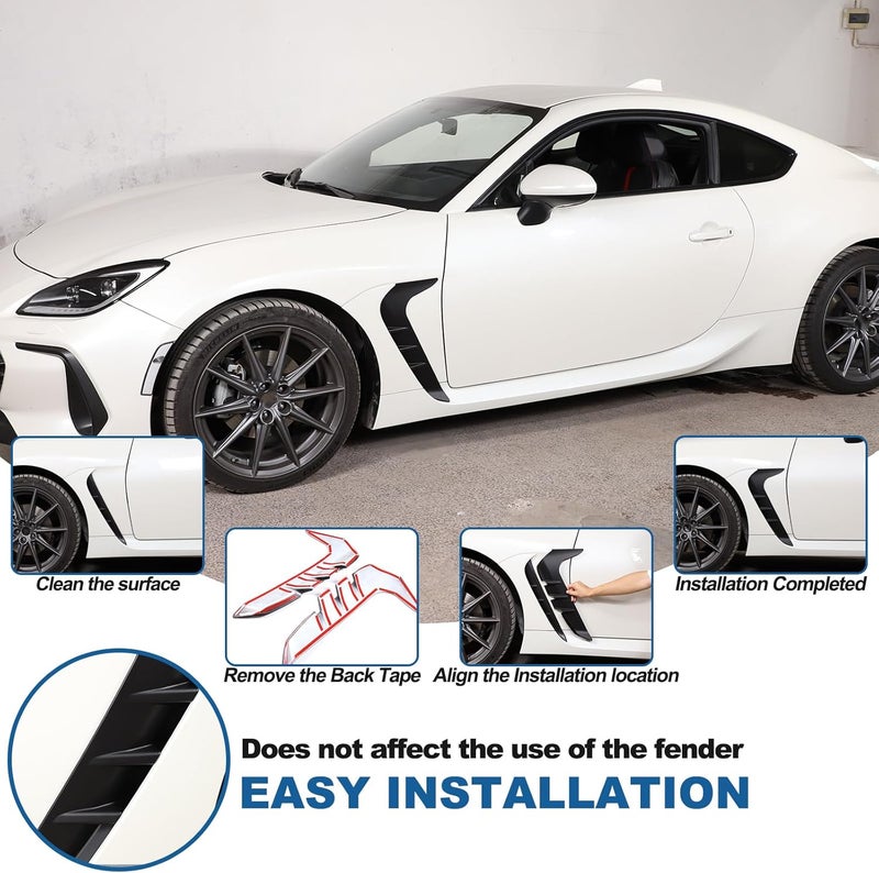 Sekhyna Front Fender Side Air Flow Vent Cover Trim ABS 2PCS for Subaru BRZ ZD8 2022 2023 (Matte Black) - Image 5